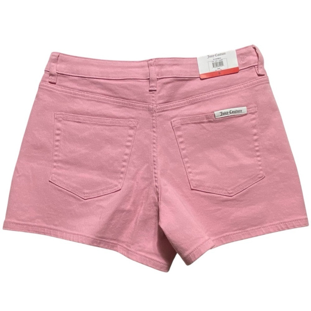 Juicy Couture Womens 8 Pink Jean Shorts Stretch Denim 5 Pocket Zip Fly Y2K NWT